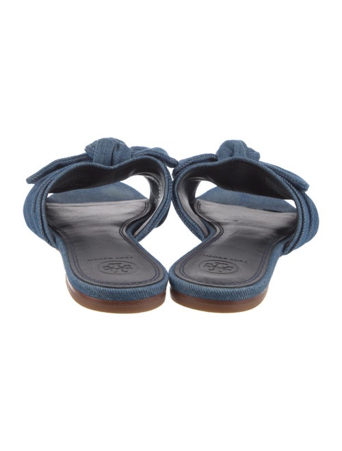 Tory Burch Denim Bow Accents Slides