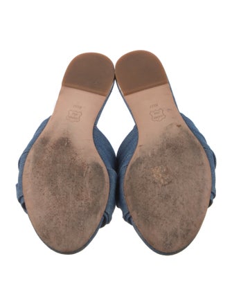 Tory Burch Denim Bow Accents Slides