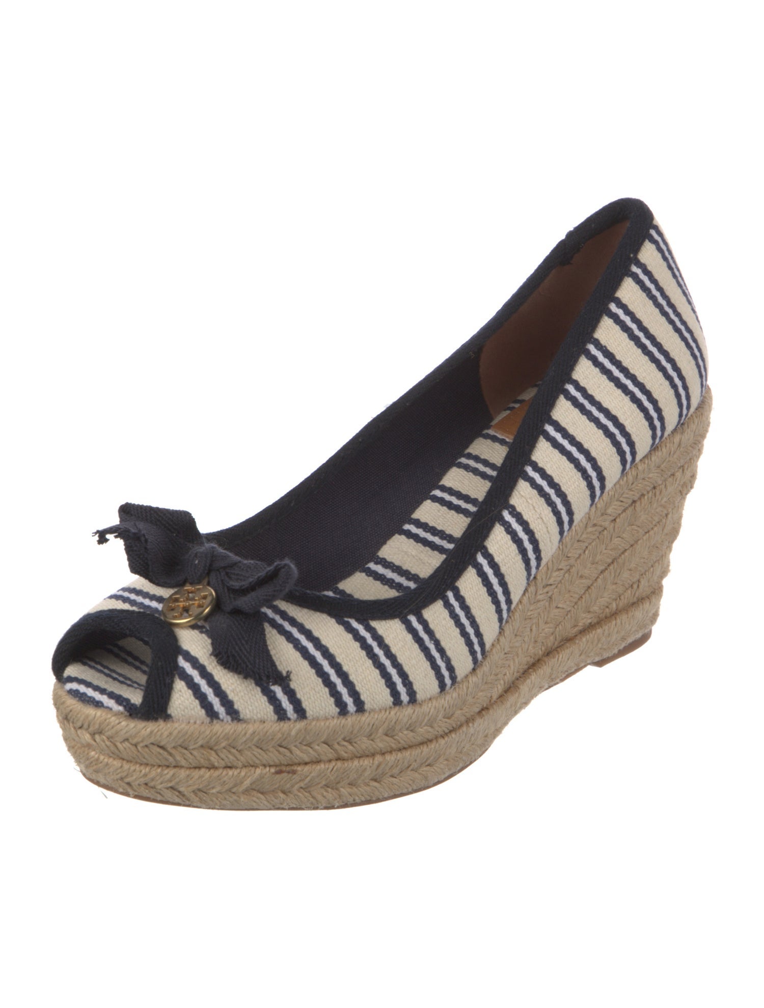 Tory Burch Canvas Striped Pumps