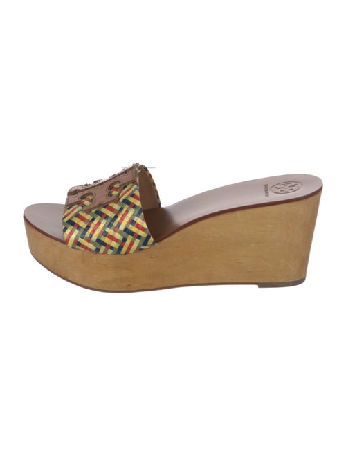 Tory Burch Signature Logo Straw Slides