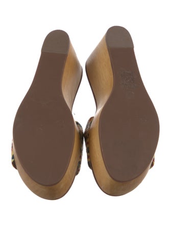 Tory Burch Signature Logo Straw Slides