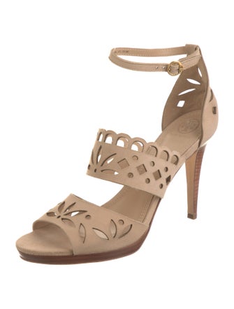 Tory Burch Suede Lasercut Accents Sandals