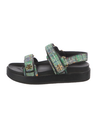 Tory Burch Tweed Tweed Pattern Sandals