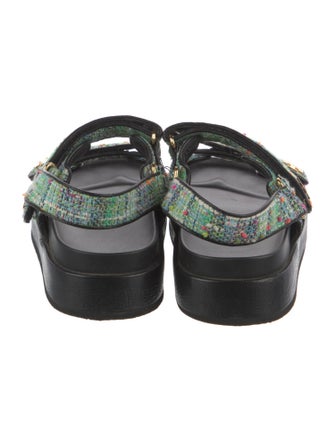 Tory Burch Tweed Tweed Pattern Sandals