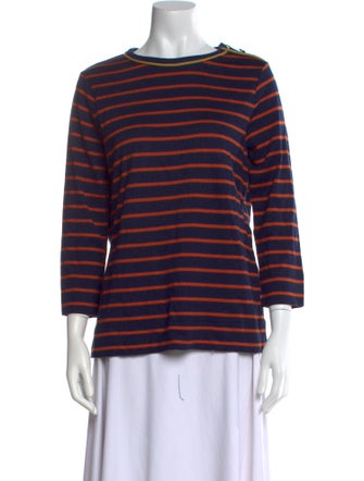 Tory Burch Striped Bateau Neckline Sweater