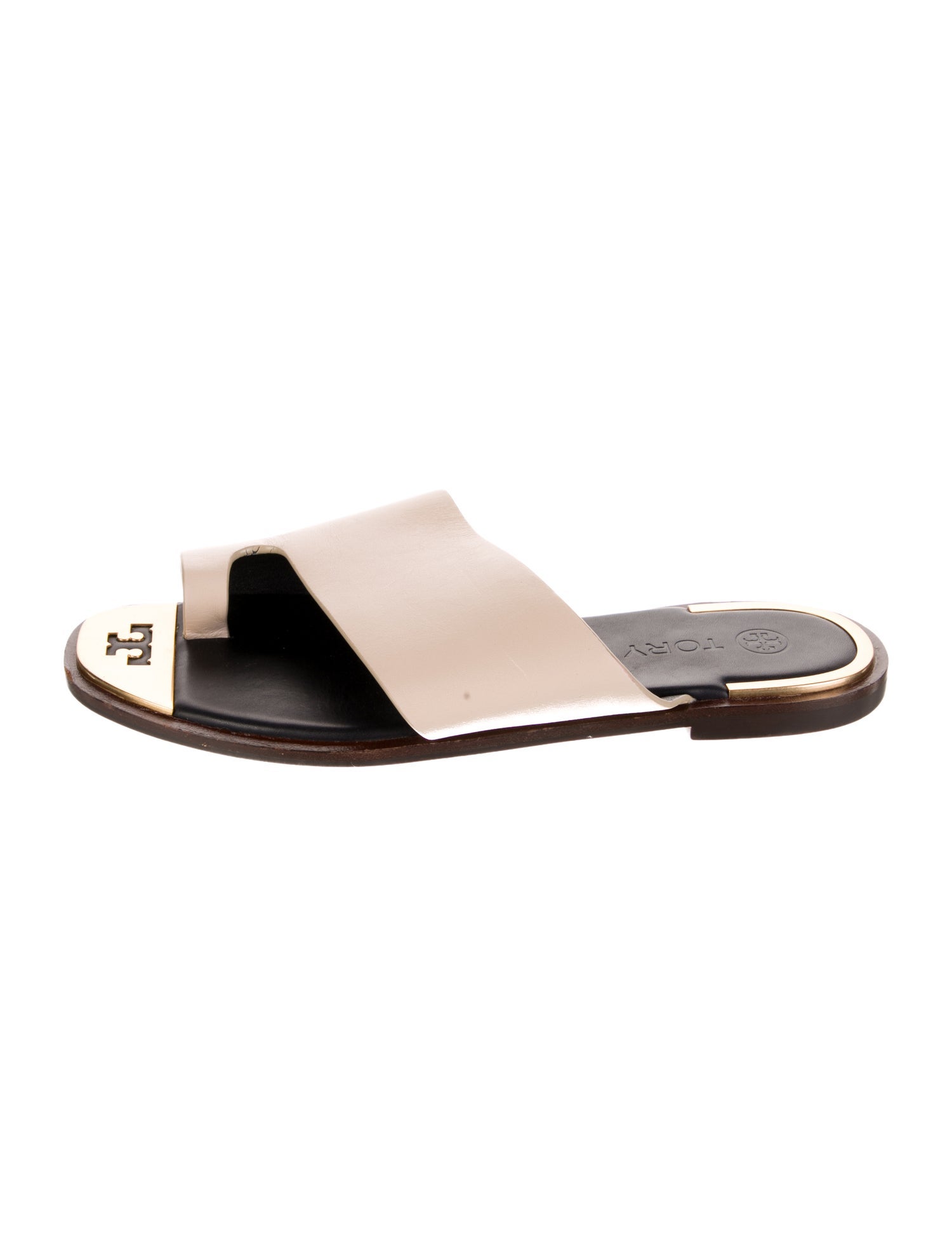 Tory Burch Leather Colorblock Pattern Slides