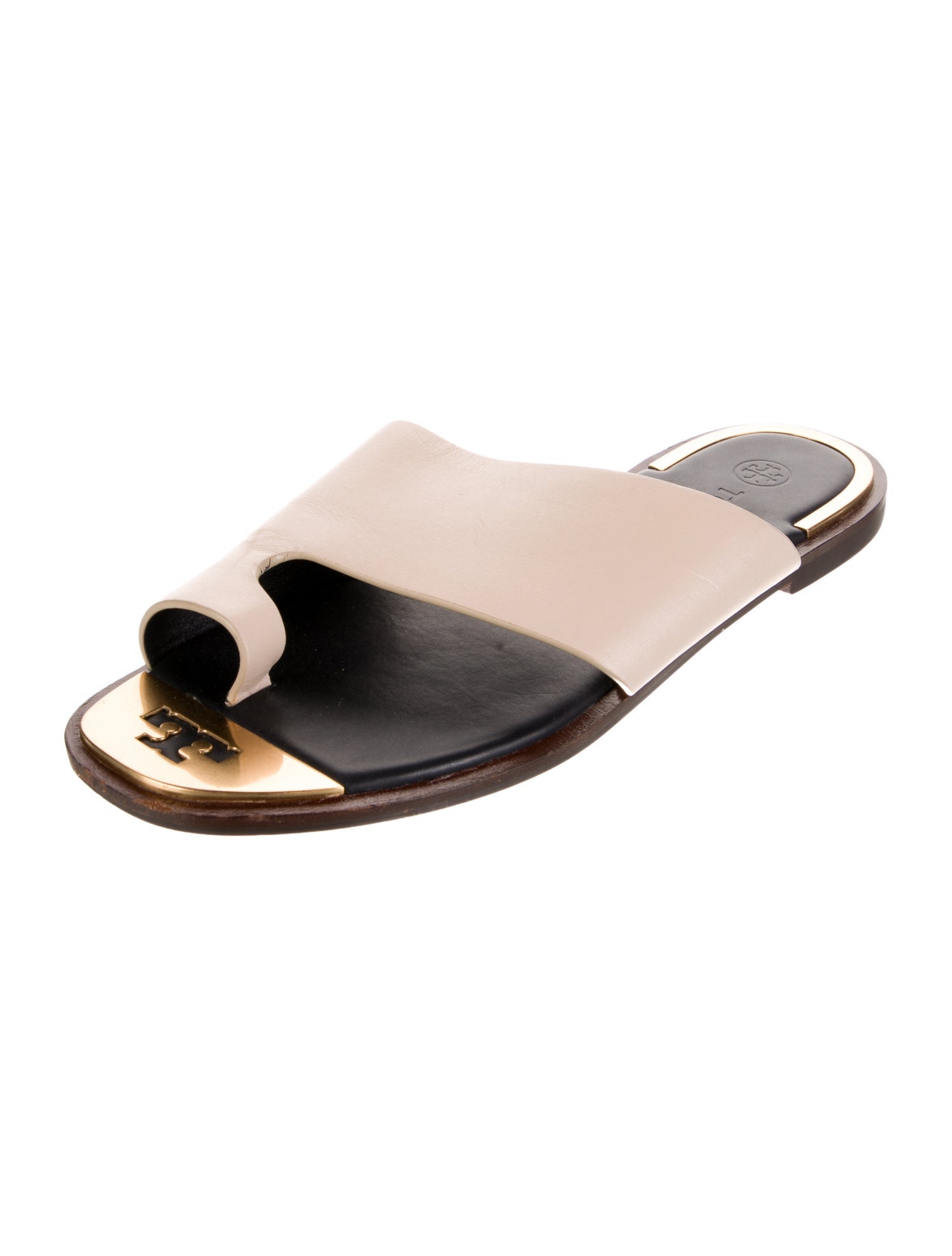 Tory Burch Leather Colorblock Pattern Slides