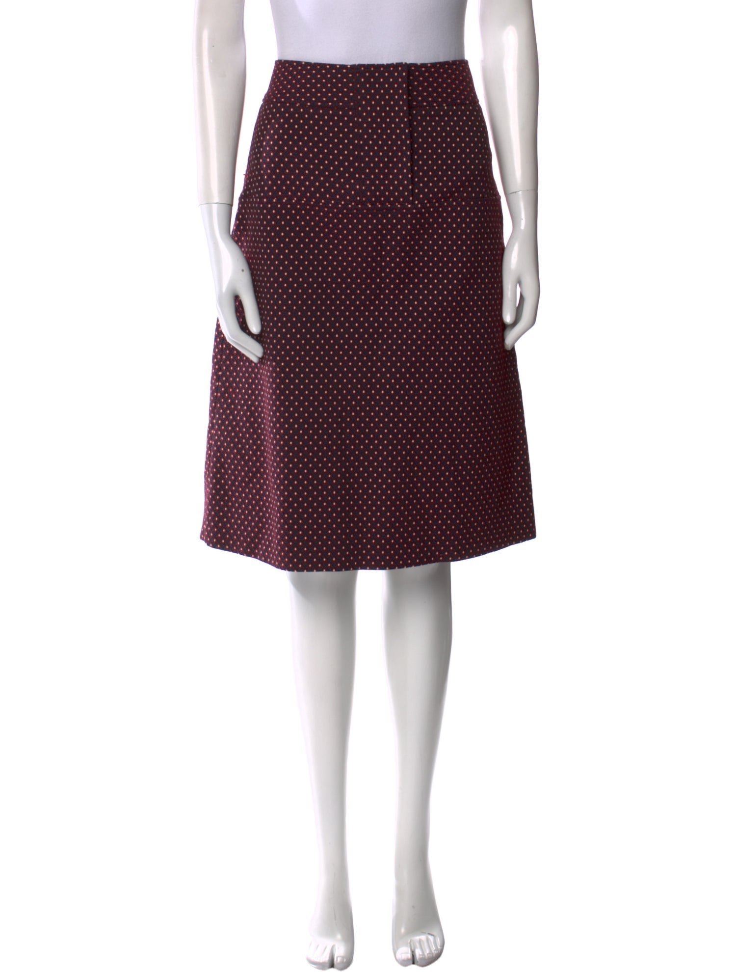 Tory Burch Polka Dot Print Knee-Length Skirt