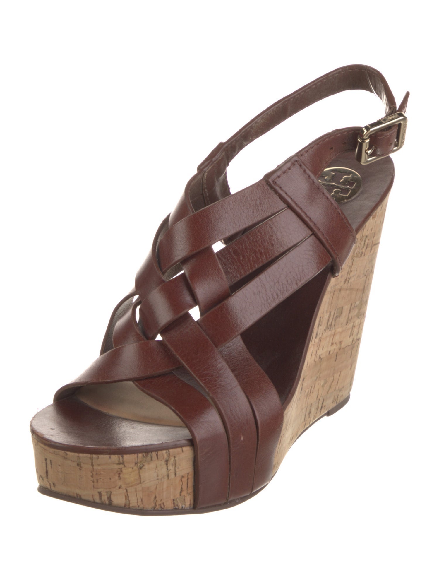 Tory Burch Leather Printed Slingback Sandals