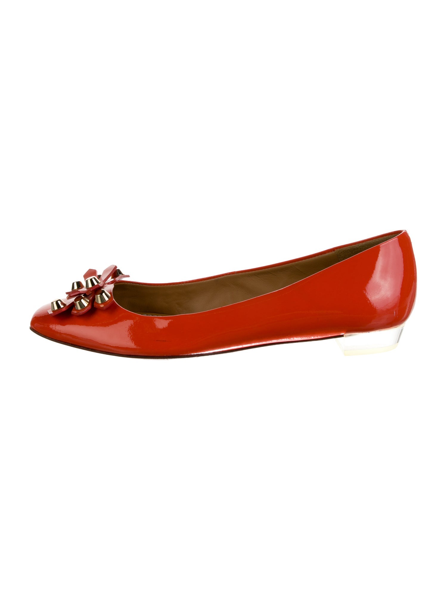 Tory Burch Patent Leather Studded Accents Ballet Flats