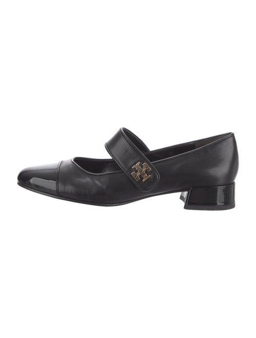 Tory Burch Leather Chain-Link Accents Mary Jane Flats