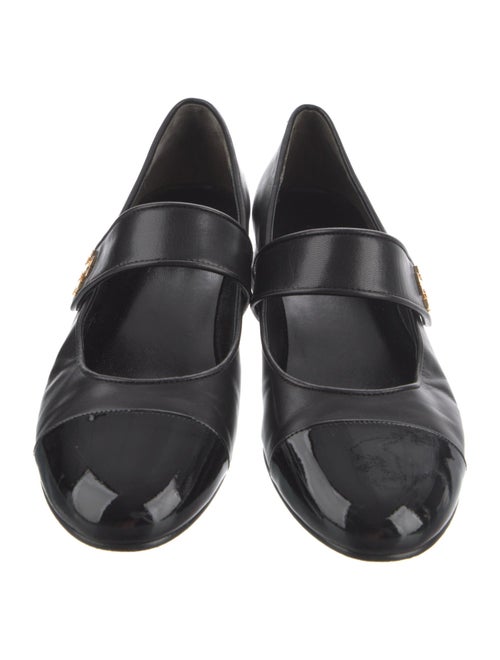 Tory Burch Leather Chain-Link Accents Mary Jane Flats