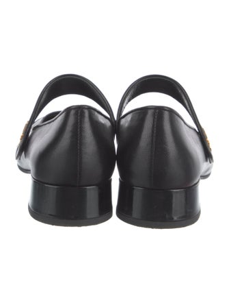 Tory Burch Leather Chain-Link Accents Mary Jane Flats