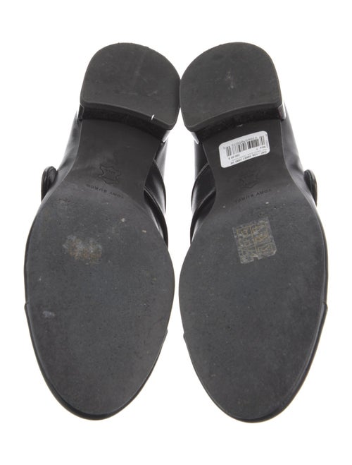 Tory Burch Leather Chain-Link Accents Mary Jane Flats