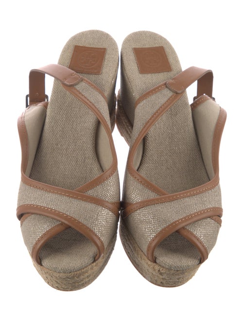 Tory Burch Leather Tweed Pattern Slingback Pumps