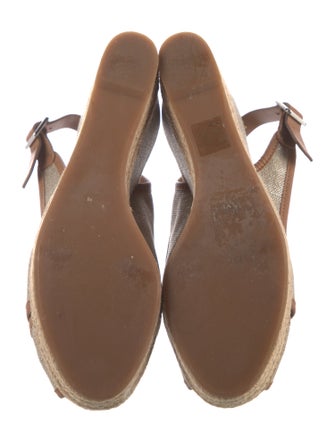 Tory Burch Leather Tweed Pattern Slingback Pumps