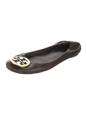 Tory Burch Signature Logo Leather Ballet Flats