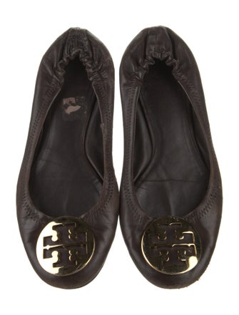 Tory Burch Signature Logo Leather Ballet Flats