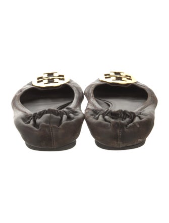 Tory Burch Signature Logo Leather Ballet Flats