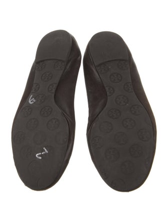 Tory Burch Signature Logo Leather Ballet Flats