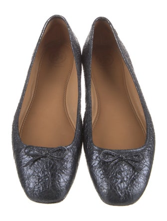 Tory Burch Leather Bow Accents Ballet Flats