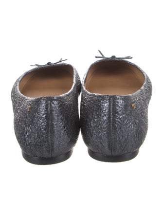 Tory Burch Leather Bow Accents Ballet Flats
