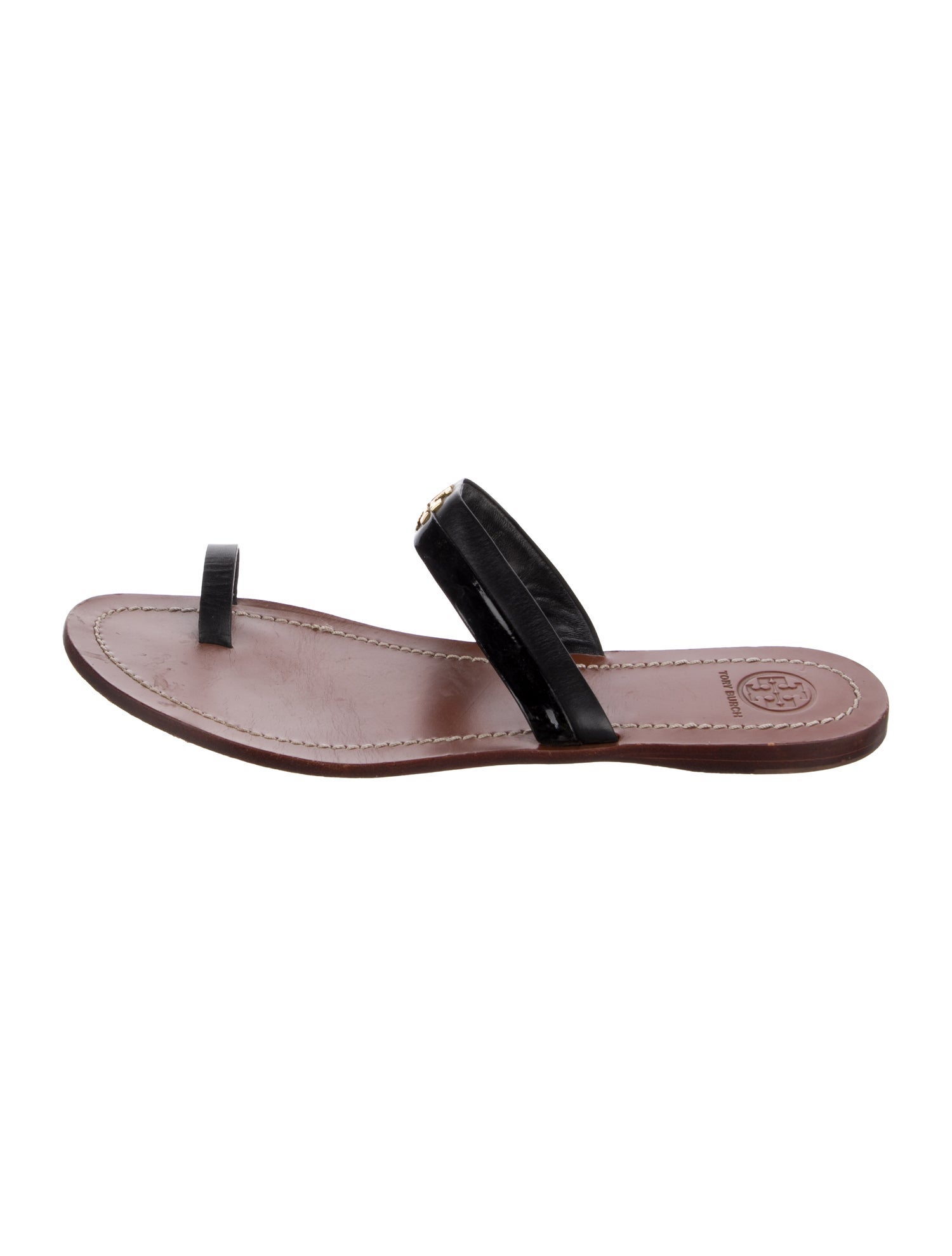 Tory Burch Patent Leather Studded Accents Slides