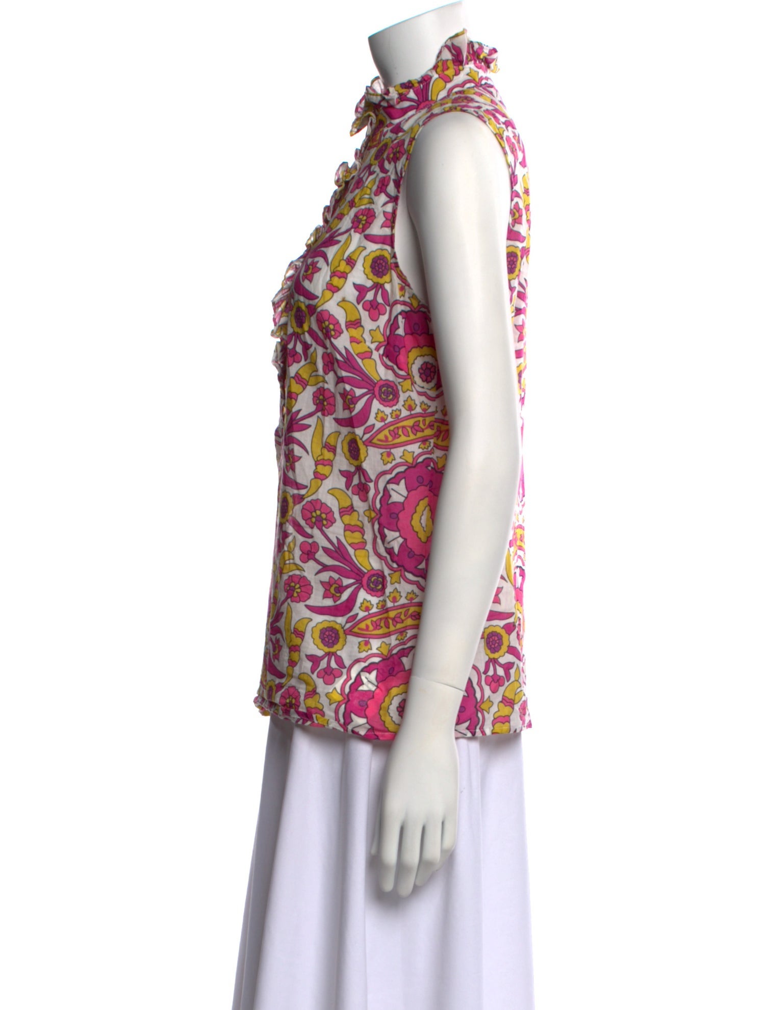 Tory Burch Printed Mock Neck Blouse