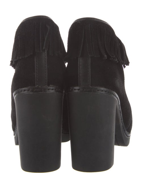 Tory Burch Suede Fringe Trim Accent Lace-Up Boots