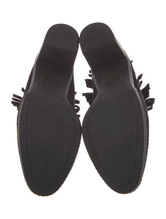 Tory Burch Suede Fringe Trim Accent Lace-Up Boots