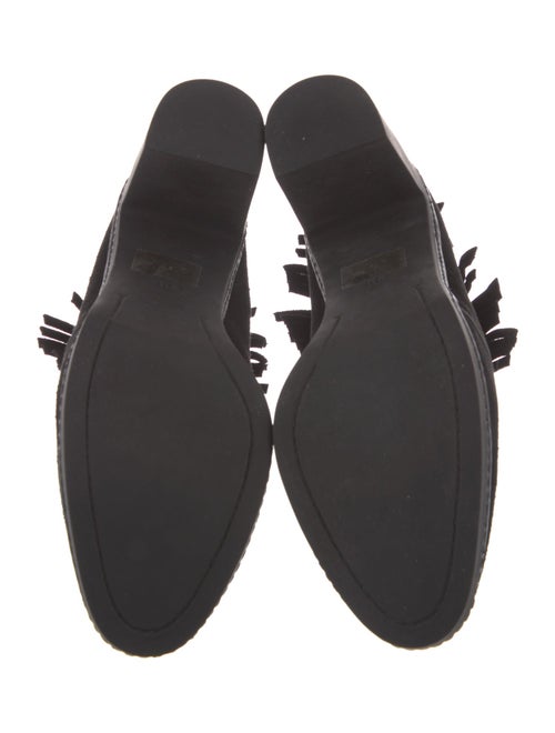 Tory Burch Suede Fringe Trim Accent Lace-Up Boots