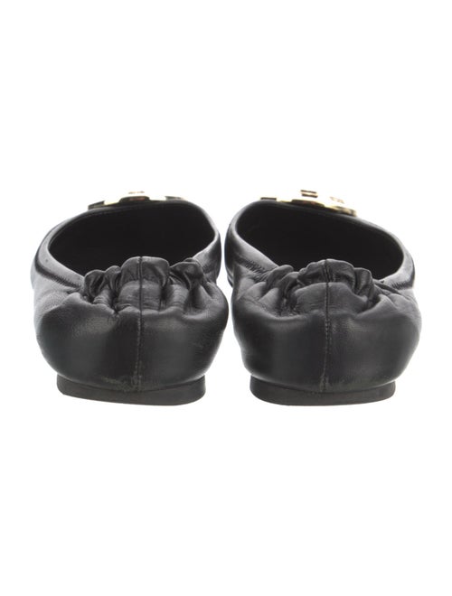 Tory Burch Leather Ruffle Embellishment Ballet Flats