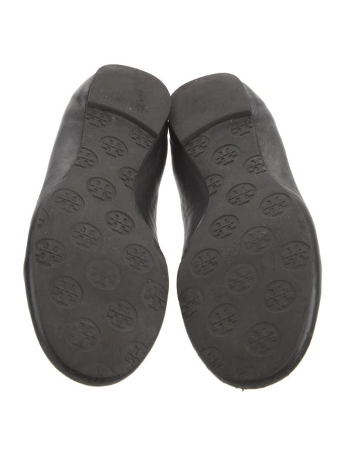 Tory Burch Leather Ruffle Embellishment Ballet Flats