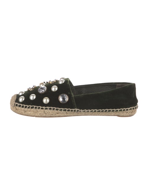 Tory Burch Velvet Crystal Embellishments Espadrilles