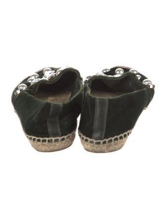 Tory Burch Velvet Crystal Embellishments Espadrilles