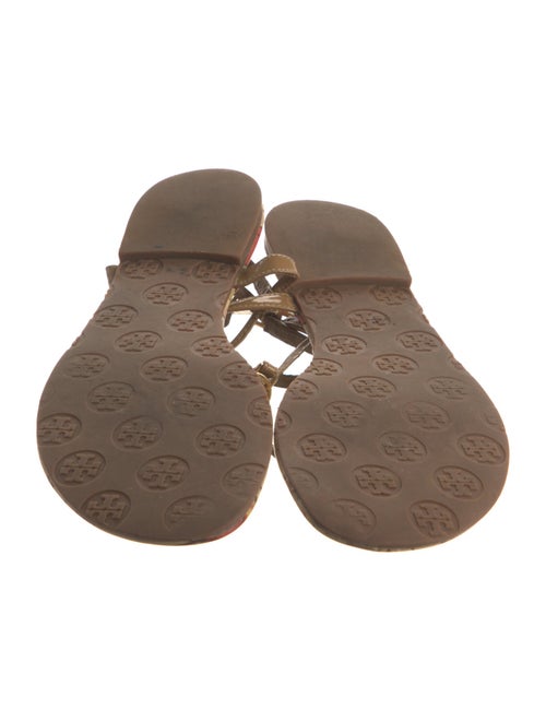 Tory Burch Patent Leather Cutout Accent T-Strap Sandals