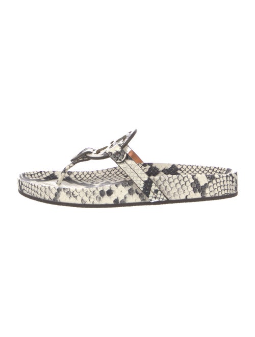 Tory Burch Leather Animal Print Slides