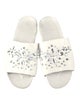 Tory Burch Leather Crystal Embellishments Slides
