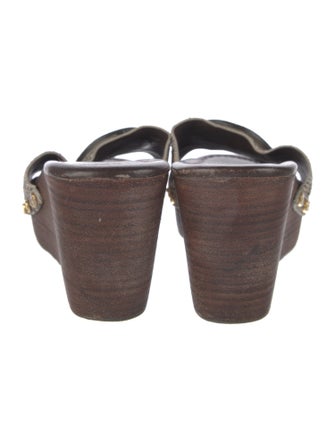 Tory Burch Leather Printed Slides