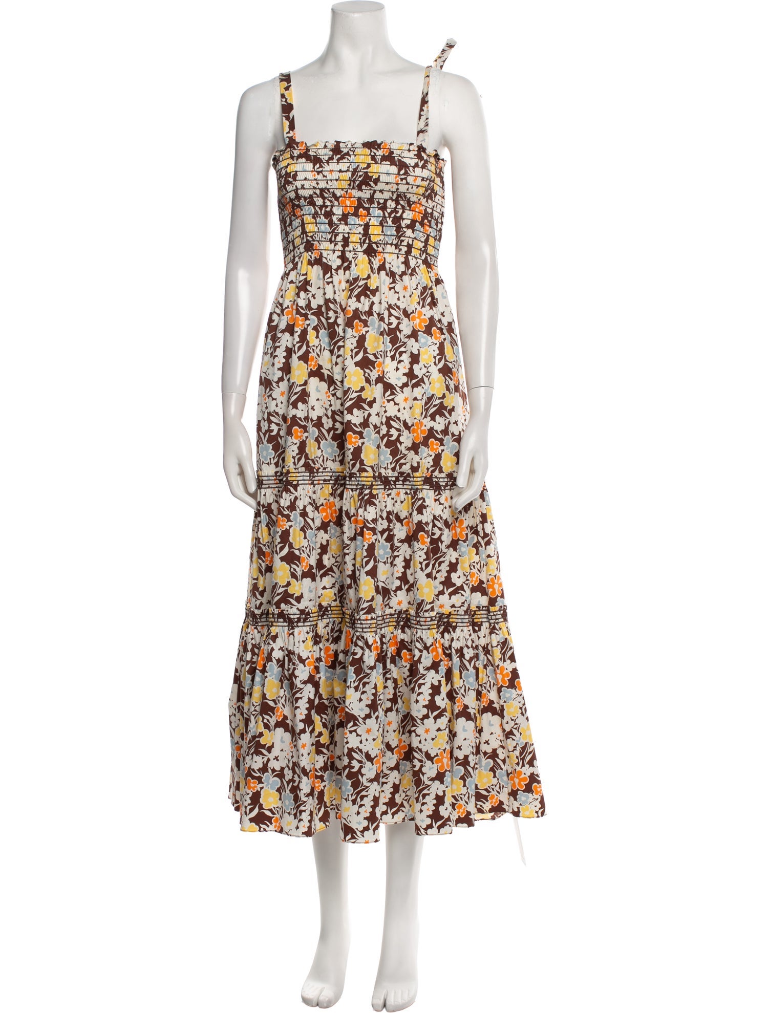 Tory Burch Floral Print Midi Length Dress