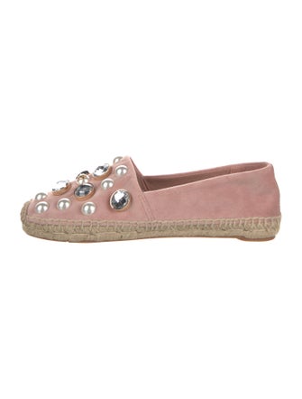 Tory Burch Velvet Crystal Embellishments Espadrilles