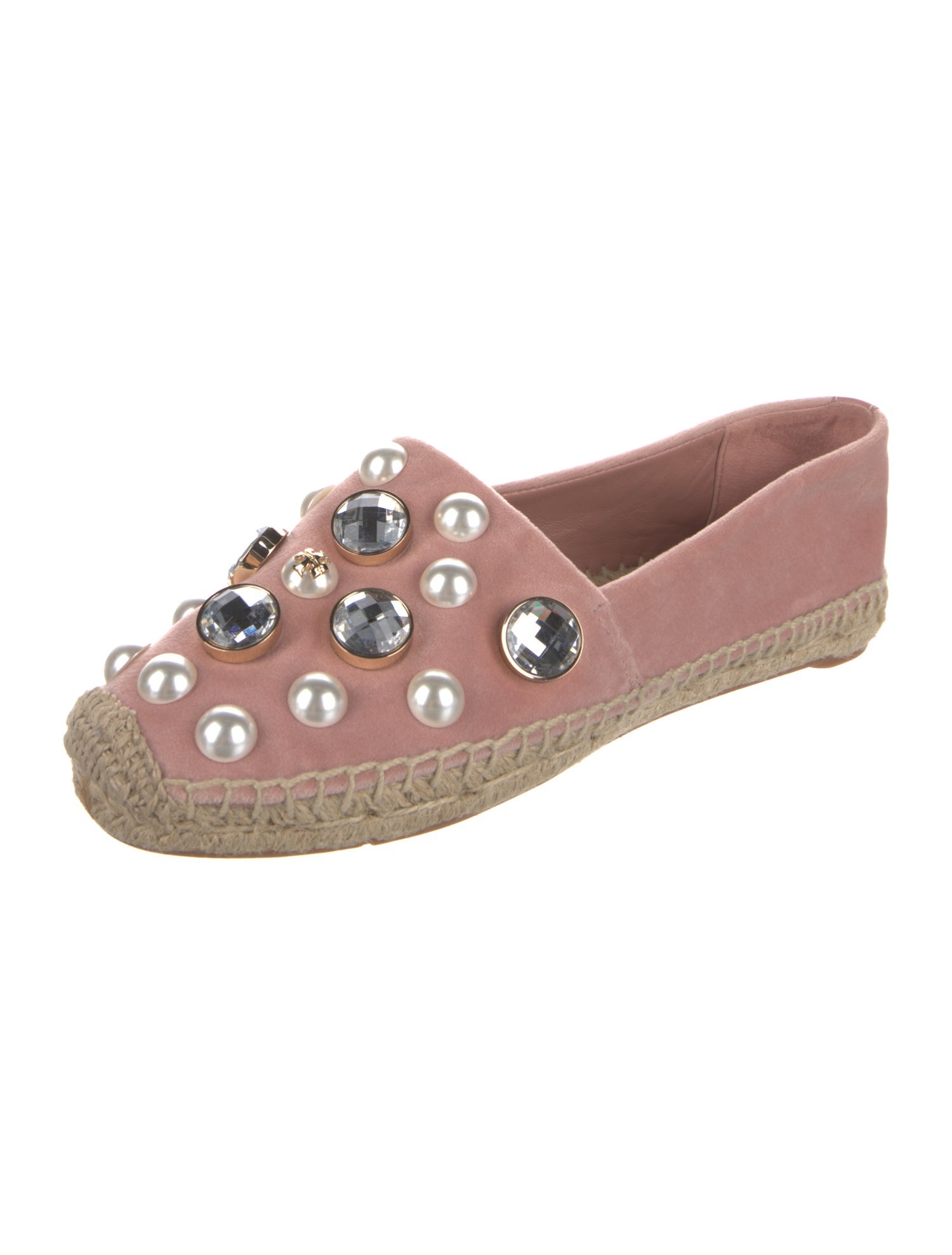 Tory Burch Velvet Crystal Embellishments Espadrilles