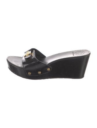 Tory Burch Patent Leather Studded Accents Slides