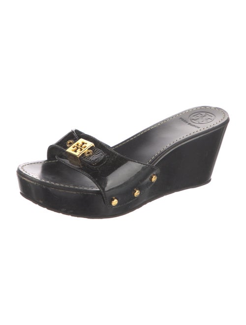 Tory Burch Patent Leather Studded Accents Slides