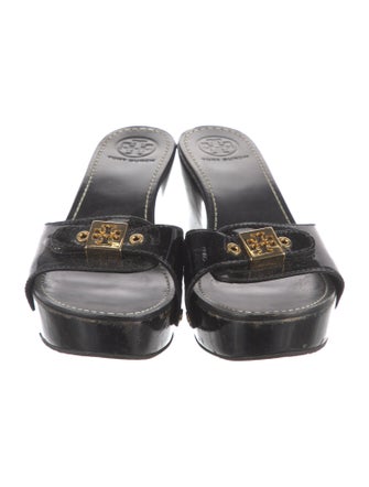 Tory Burch Patent Leather Studded Accents Slides