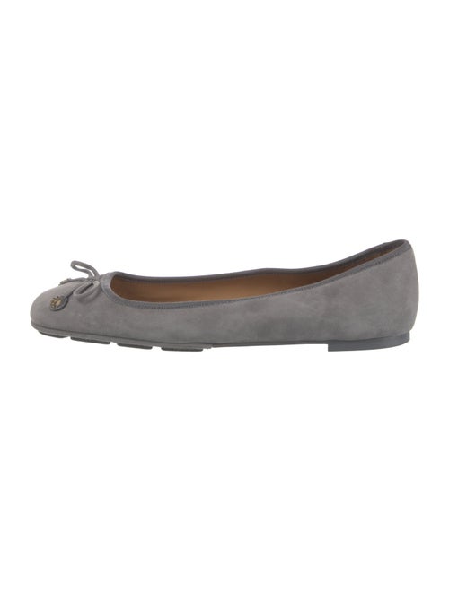 Tory Burch Suede Bow Accents Ballet Flats