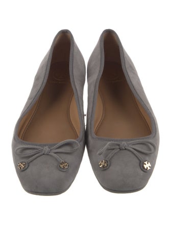 Tory Burch Suede Bow Accents Ballet Flats