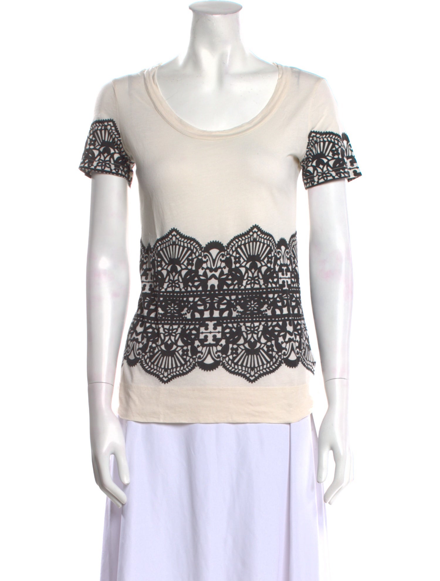 Tory Burch Graphic Print Scoop Neck T-Shirt