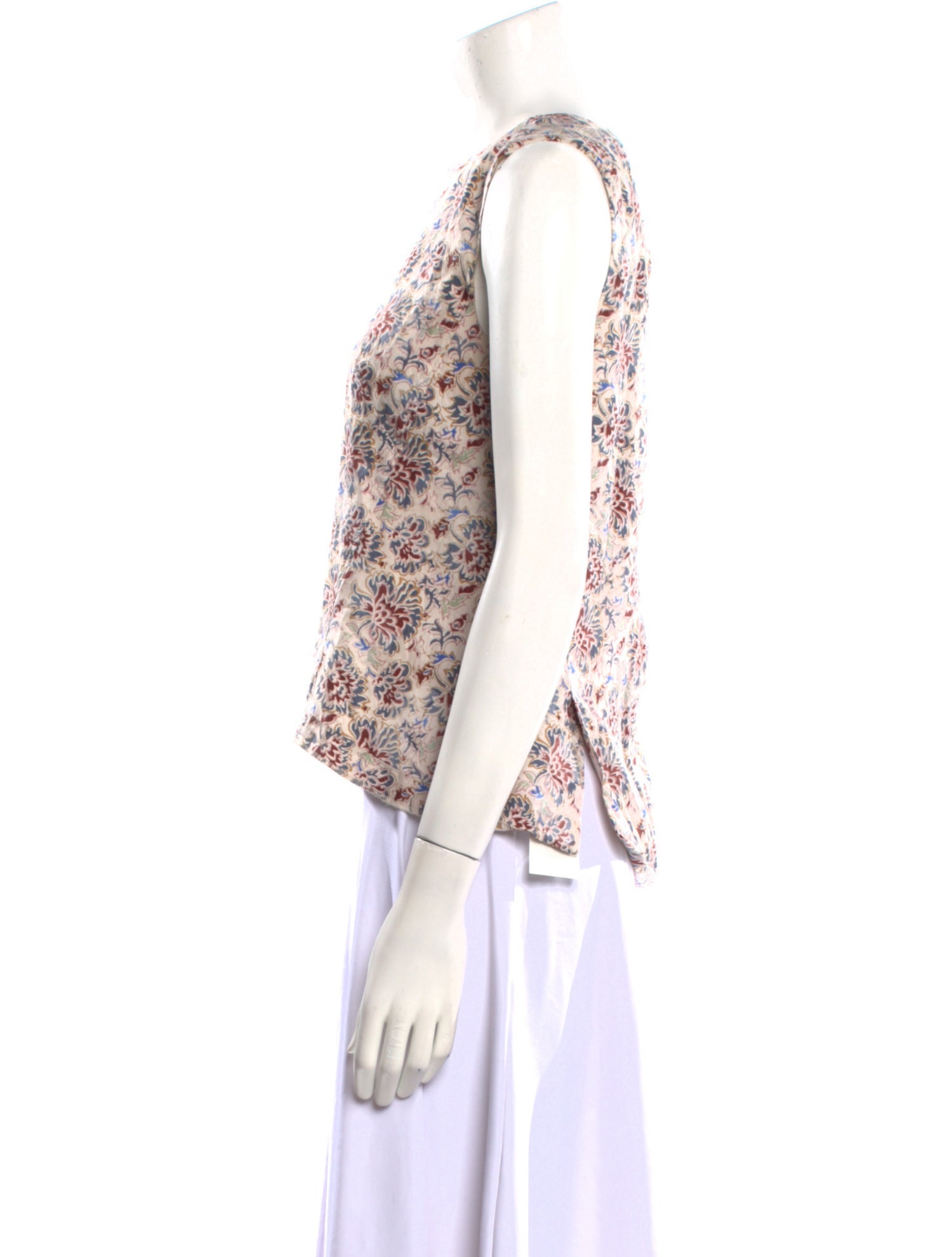 Tory Burch Floral Print Crew Neck Crop Top