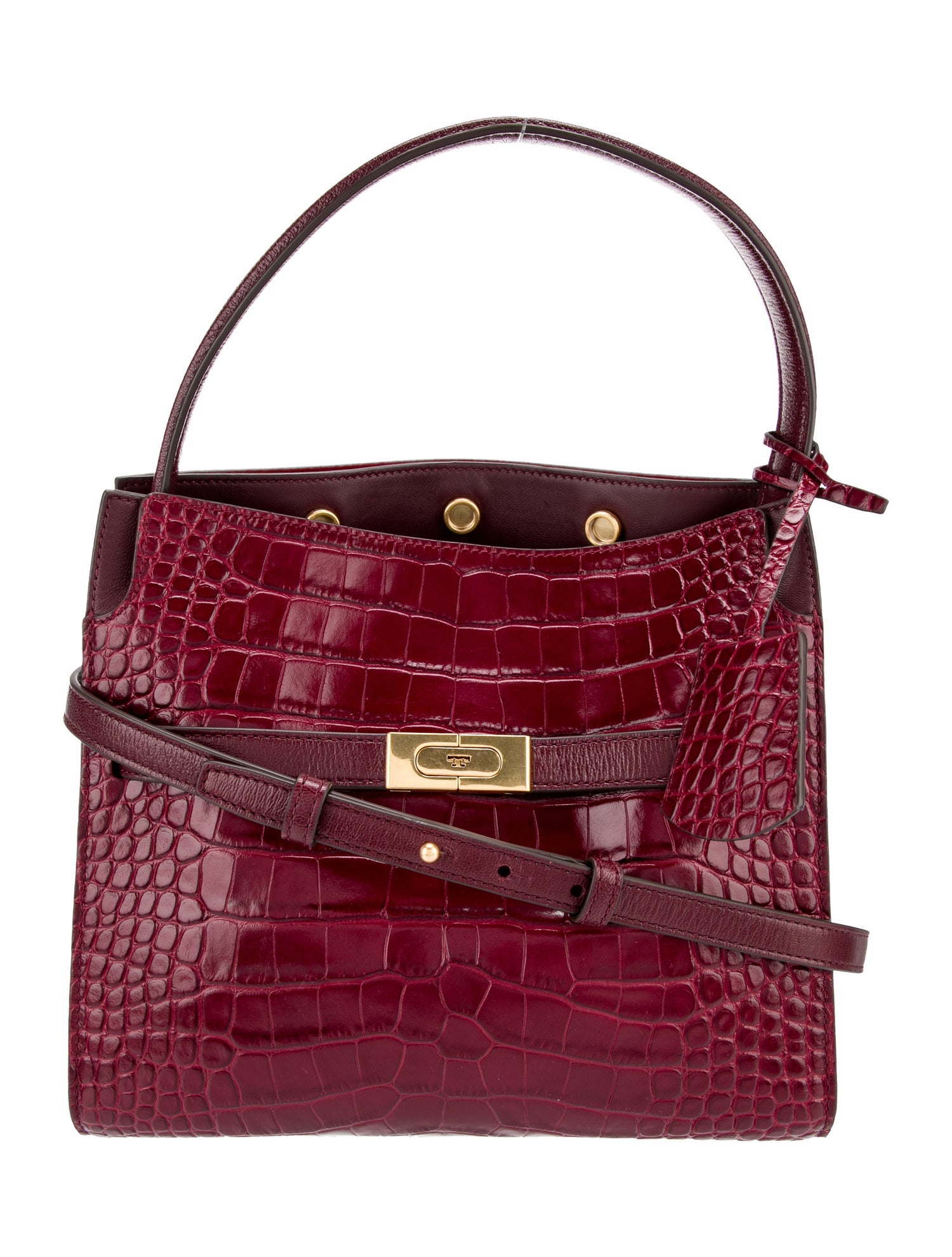 Tory Burch Embossed Leather Top Handle Bag